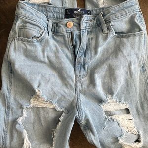 Hollister ultra high rise distressed mom jeans